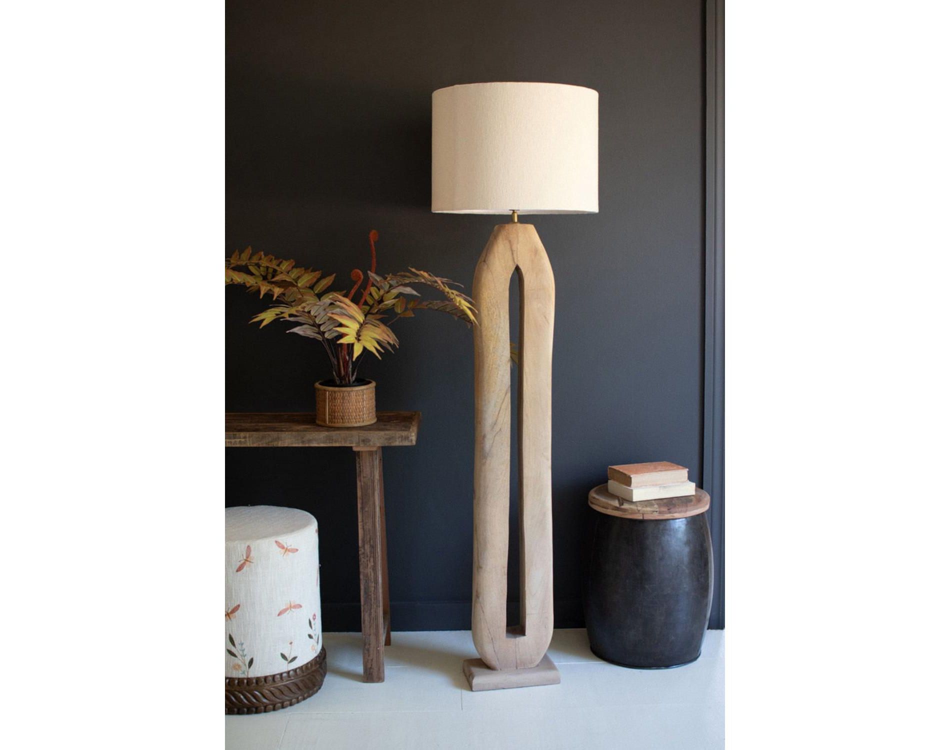 Wooden Oval Floor Lamp Base – 63" Tall Design for Modern Living Rooms by Kalalou