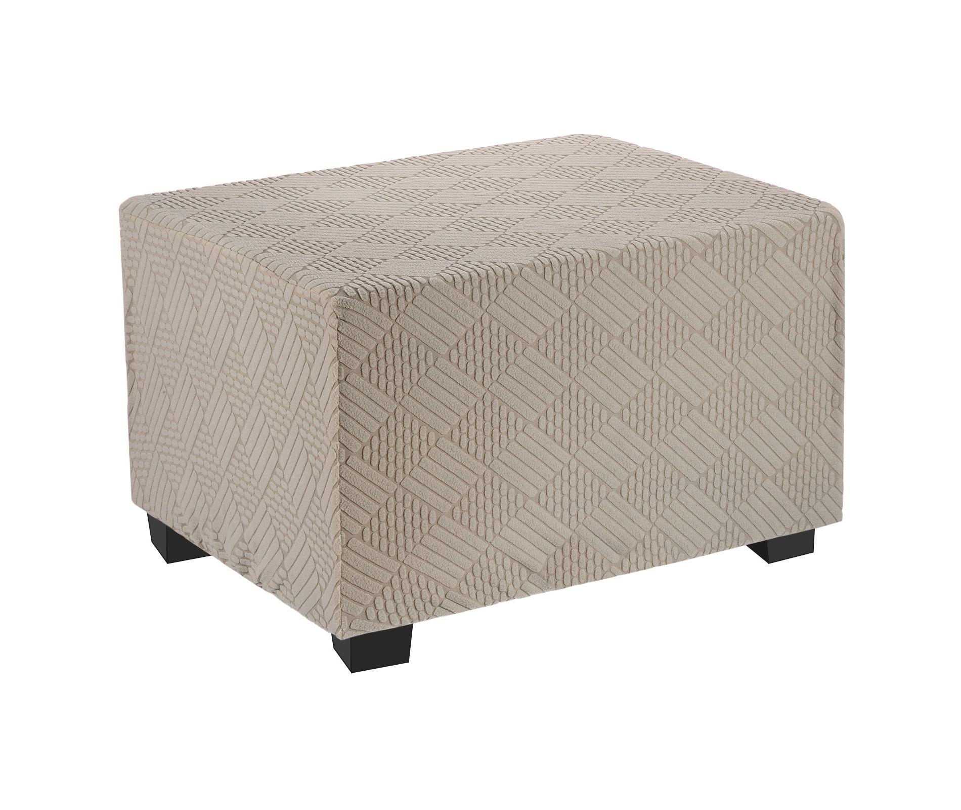 Unique Bargains  Elastic Furniture Protector Stretch Foot Stool Cover for Living Room Bedroom 1 Pc Khaki Fit 57-70cm / 23"-27"