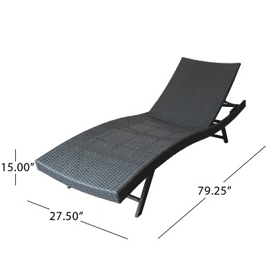 Gray Wicker Adjustable Outdoor Chaise Lounge Set of 2