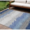 Navy Blue Gray And Silver Striped Washable Indoor Outdoor Area Rug - 2 of 4