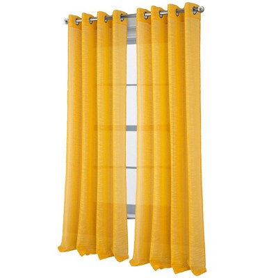 RT Designers Collection Dexter Linen Texture Grommet Light Filtering Window Curtain Panel Yellow