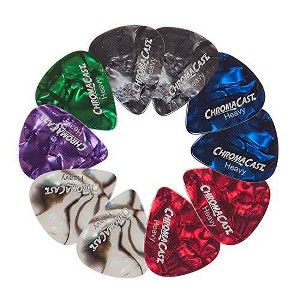 ChromaCast Pearl Celluloid Picks - Assorted Colors Heavy Gauge(.88mm) 10 Pick Pack - 1 of 4