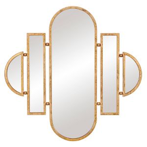 30 X 31 Antique Geometric Oval Vanity Decorative Wall Mirror Gold Patton Wall Decor Target