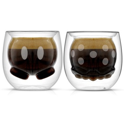 Joyjolt Disney Mickey And Pluto Glass Mugs - Set Of 2 Double Wall Tea Glass  Coffee Cups - 13.5 Oz : Target