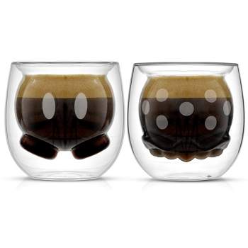 JoyJolt Declan Irish Double Wall Insulated Glasses Espresso Mugs, Set of 2 Espresso Cups, 5Ounces.
