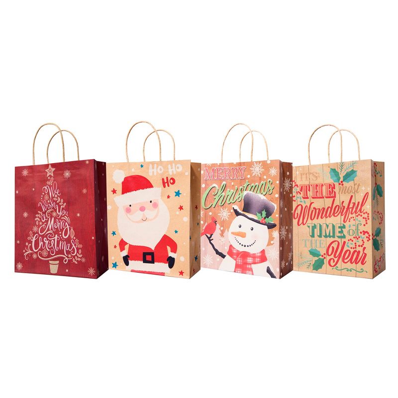 Lindy Bowman Pack of 12 Assorted Medium Christmas Gift Bags with Handle, 2 of 3