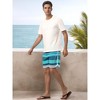 INSPIRE CHIC Men's Summer Beach Casual Color Block Striped Drawstring Board Shorts - 4 of 4