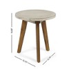 Okak Outdoor Bistro Table Round Side Dining Tables Handcrafted Acacia Wood Patio End Table Outdoor&Indoor for Garden Balcony Yard Pool, Light Gray - 2 of 4