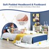 Infans Kids Upholstered Platform Bed Children Twin Size Wooden Bed Galaxy Pattern - 3 of 4