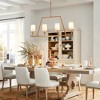 Rennnsan Merivae 47" W 4 - Light Liner Linen Mid-Century Modern Dimmable Distressed Kitchen Island Pendant in Gold - 2 of 4