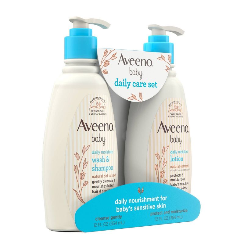 Aveeno Baby Daily Care Gift Set Includes Daily Moisturizing Body Lotion &#38; 2-in-1 Baby Bath Wash &#38; Shampoo - 2 ct, 6 of 9