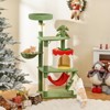 Costway 52" Tall Christmas Cat Tower w/ Sisal Scratching Posts & Xmas Tree Pet Indoor Furniture Holiday Decoration - 2 of 4