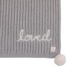 NoJo Loved Gray Chenille Super Soft Pom Pom Baby Blanket with Embroidery - 3 of 3