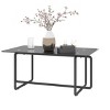 NicBex Modern Rectangle Tempered Glass Coffee Table,Tea Table with Cross Leg,Center Table for Living Room - 4 of 4