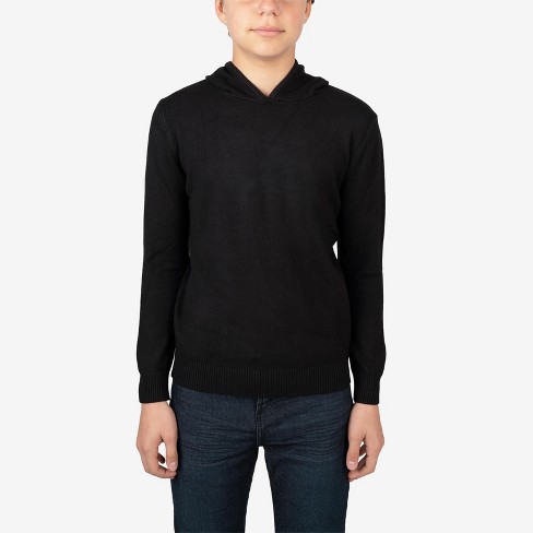 Boys plain black discount hoodie