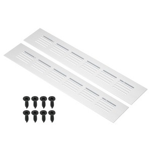 Unique Bargains Aluminum Rectangle with Mounting Screw Cabinet Air Vent Cover 2 Pcs - 1 of 4