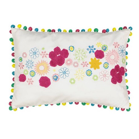 14 X20 Copacabana Embroidered Pom Pom Throw Pillow Spree By