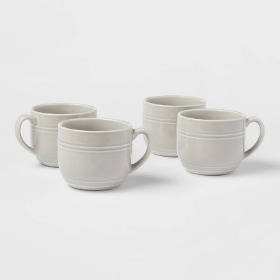 15oz 4pk Stoneware Westfield Mugs Gray - Threshold™
