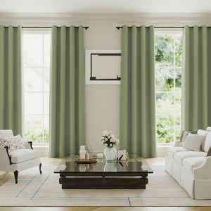 Blackout Curtains Thermal Insulated Heat and Full Light Blocking Curtains for Living Room with Black Liner 2 Panels Set - 1 of 4