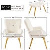 Yaheetech Boucle Fabric Accent Chair  and Ottoman Set with Golden Metal Legs, Ivory - 3 of 4