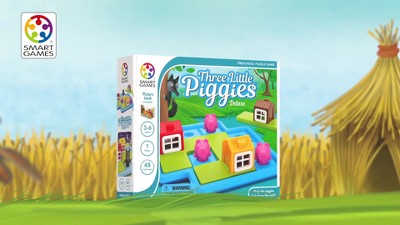 Three Little Piggies Deluxe Preschool Puzzle Game with Story Book
