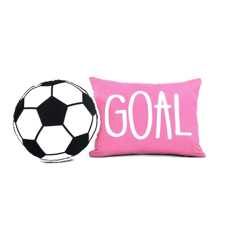 Kids' Girls Soccer Kick Reversible Oversized Quilt Set Purple - Lush Décor, 4 of 11