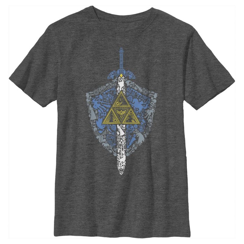 Boy's Nintendo Legend of Zelda Hidden Pattern T-Shirt, 1 of 5