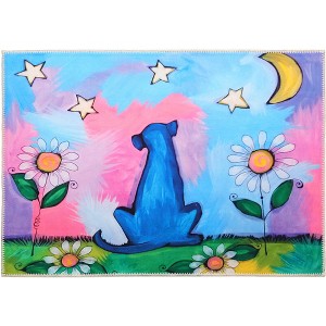 Olivia's Home Jenny & The Night Stars Doormat – 22" x 32" Indoor Mat with Whimsical Cat & Starry Sky Design - 1 of 3