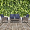 Outsunny 4-Piece Outdoor Wicker Sofa Set, Outdoor PE Rattan Conversation Furniture with 4 Chairs & Table, Water-Fighting Material - image 2 of 4