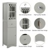 Whisen Retro Tall Bathroom Cabinet, Freestanding Storage Cabinet with Drawer, Fence-style Glass Door and Adjustable Shelf - 3 of 4
