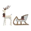 48 Inch H Reindeer and 38 Inch L Sleigh Set White LED Christmas Outdoor Decoration - 3 of 4