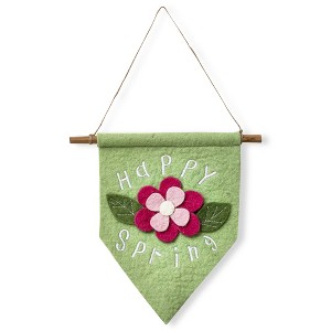 tag Happy Spring Hanging Pendant Wall Tapestry Multicolor Felt Decor for Spring and Summer 9.02 in H x 7.03 in L - 1 of 3