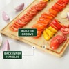 24" x 16" Bamboo Cutting Board for Kitchen Wooden Butcher Block Chopping Board with Deep Juice Groove & Back Inner Handle for Meat, Vegetables & Fruit - 3 of 4