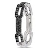 EVERLY JEWELRY | Sterling Silver Black Diamond Accent Link Ring Black Rhodium Plated - 2 of 4