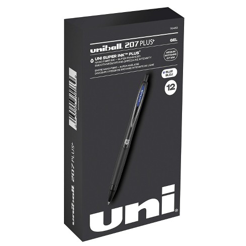 UniBall Signo 207 Gel Pens Super Ink 5 Assorted Pens 2 Black, 1 Blue