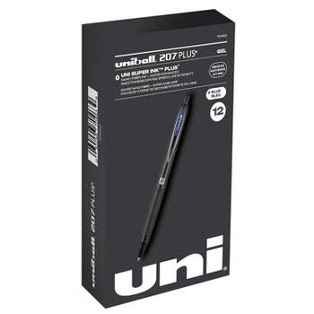 uni-ball uniball 207 Plus+ Retractable Gel Pens Medium Point 0.7mm Blue Ink Dozen (70463)