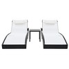 vidaXL Sun Loungers 2 pcs with Table Poly Rattan and Textilene Black - 2 of 4