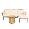 Whisen 3-Piece Wicker Patio Set with Table, Chairs & 3.15" Thick Cushions - 3 of 4