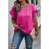 I AM A FASHION JUNKY Plus Size Round Neck Ruffle Solid Loose Shirt - 2 of 4