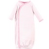 Touched by Nature Baby Girls Organic Cotton Side-Closure Snap Long-Sleeve Gowns 3pk, Blossoms - 3 of 4