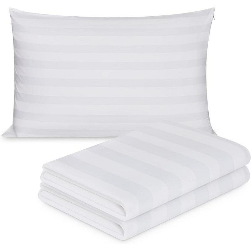 Containental Bedding Damask Zippered 300 Thread Count Cotton Pillow Protector - Set of 2, 1 of 5