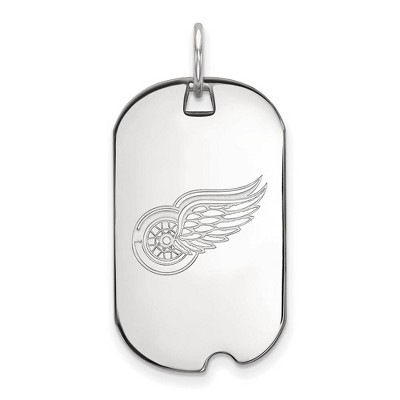 Black Bow Jewelry 14k White Gold Detroit Red Wings NHL Pendant