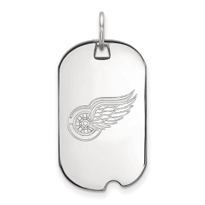 Black Bow Jewelry 14k White Gold Detroit Red Wings NHL Pendant - 1 of 3