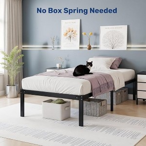 KTMBDW Metal Bed Frame, Bed Frame with Storage Space, Heavy Duty Sturdy Mattress Foundation, Easy Assembly, No Box Spring Needed, Black - 1 of 4