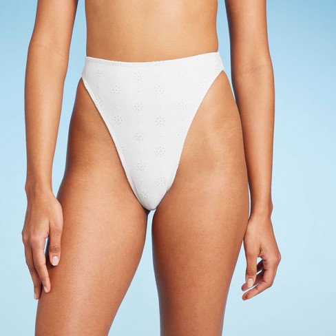 geld Chaise longue lichtgewicht Women's Eyelette High Waist Ultra High Leg Extra Cheeky Bikini Bottom -  Wild Fable™ White : Target