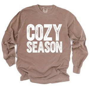 Simply Sage Market Cozy Season Bold Distressed Garment Dyed Long Sleeve - 1 of 4