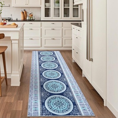 homfan Washable Runner Rug w/ Non-Slip Backing - Ultra-Soft Vintage Carpet for Hallway, Kitchen