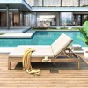 Whisen Double Outdoor Chaise Lounge with 5-Position Adjustable Backrest, Cushions & Folding Side Trays for Two - 2 of 4