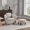 Wooakway Swivel Accent Chair with Ottoman Set Barrel Armchair with Removable Back Pillow with 2 Armrest Covers for Living Room Bedroom Office - 3 of 4