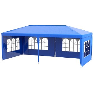 9.6' x 19' Large Party Tent, Outdoor Event Shelter, Gazebo Canopy with 4 Removable Window Sidewalls for Weddings, Picnics - 1 of 4